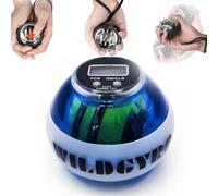 Gyro Ball Gyroscope, Torque Ball with Counter - Auto-Start Wrist Power, Wrist Exerciser, Forearm Strengthener, Hand Strengthening Strength Trainer, Finger Exerciser with LED Lights blue