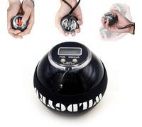 Gyro Ball Gyroscope, Torque Ball with Counter - Auto-Start Wrist Power, Wrist Exerciser, Forearm Strengthener, Hand Strengthening Strength Trainer, Finger Exerciser with LED Lights black