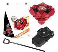 Gyro X Set,4D Metal Fusion Combat Gyroscope, Spinning Gyroscope Toy with Transmitter and Drawbar, Red Metal Spinning Top, Suitable for Children Aged 6 and Above as a Gift