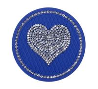 Gyrodymix 1 Pcs Car Cup Coaster Universal Non-Slip Cup Holder Car Interior Accessories Sets Blue Silicone Rhinestone