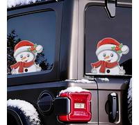 Gyrodymix Christmas Car Decorations Sticker Middle Finger Snowman with Red Neckerchief PET Car Window Sticker Multicolor 1 Pcs