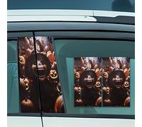 Gyrodymix Halloween Car Center Pillar Stickers Laughing Skull Pattern Car Decals Multicolor PVC 2 Pcs