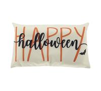 Gyrodymix Halloween Throw Pillow Cover, 12 x 20 Inch Happy Holiday White Rectangular Decorative Cushion Case for Sofa Party Home
