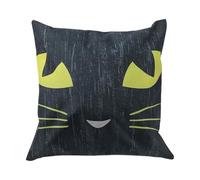 Gyrodymix Halloween Throw Pillow Cover, 18 x 18 Inch Black Cat Funny Face Decorative Cushion Case for Car Sofa Couch Party Home