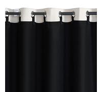 GYROHOME Black Thermal Insulated Blackout Curtain Liner 1 Panel, 223x218 cm Liner for 229 cm Length Curtains -Ring Included-