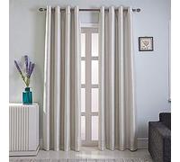GYROHOME Faux Silk Blackout Curtains, Fully Lined Solid Color Window Treatment Drapes for Bedroom and Living Room Thermal Insulated Grommet Top Room Darkening Drapes, (Beige, 52x108inch, 2 Panels)