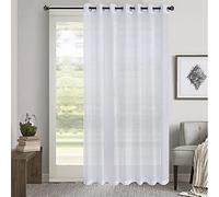 GYROHOME Semi Sheer Solid Voile Curtain For Living Room Bedroom Patio Door,Sunlight Filtering Protect Privacy,Grommet Ring Top, Set of 1 Panel, White, 254x243 cm