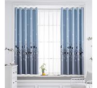 GYROHOME Window Curtains with Blue and Grey Butterfly Flying Pattern ,2 Panels,Room Darkening Curtains Suitable for Kids,Children Room and Living Room,42x62inch