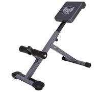 GYRONETIC® Hyperextension Bench - 5 Level Adjustable Height, Foldable, Padded Leg Fixation, Black - Roman Chair, Back Extension Machine, Abdominal Trainer, Sit Up, Gym Workout Bench, Strenght Training