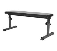 GYRONETICS® Flat Weight Bench - Adjustable Height, 112x46x44-56cm, Max. Load 200 kg, Padded Cushion, Steel, Black - Workout Bench, Bench Press, Weight Lifting, Fitness, Exercise, Training, Home Gym