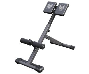 GYRONETICS® Hyperextension Bench - 5 Level Adjustable Height, Foldable, Padded Leg Fixation, Max. Load 120kg, Black - Roman Chair, Back Extension Machine, Abdominal Trainer, Sit Up, Gym Workout Bench