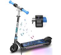 Gyroor H30 MAX Electric Scooter for Kids Ages 6-12, E Scooter w/ 150W Motor, 3 Adjustable Heights, Dual Safety System & 15km Max Range, App Control Music E-scooter Gifts for Boys, Girls, 2-Blue