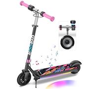 Gyroor H30 MAX Electric Scooter for Kids Ages 6-12, E Scooter with 150W Motor, 3 Adjustable Heights, Dual Safety System and 15km Max Range, App Control Music E-scooter Gifts for Boys, Girls and Teens