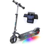 Gyroor H40 Kids Electric Scooter with 200W Motor, LED Display & Lights and Front Light, 3 Adjustable Heights, Max Speed 16km/h, Max Loading 80kg E Scooter for Kid Ages 8-15, Silver Black