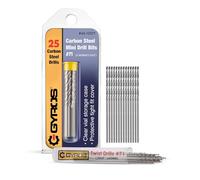 GYROS 25 PCS #71 Micro Drill Bit Set - Small Drill Bits for Jewelry, Plastic, Resin, & Soft Metal - Carbon Steel Wire Gauge Mini Twist Drill Bit Set for Pin Vise Hand Drill & Rotary Tool