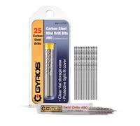 GYROS 25 PCS #80 Micro Drill Bit Set - Small Drill Bits for Jewelry, Plastic, Resin, & Soft Metal - Carbon Steel Wire Gauge Mini Twist Drill Bit Set for Pin Vise Hand Drill & Rotary Tool