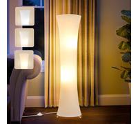 GyroVu 46“ Floor Lamp for Living Room, Color Temperature Led Floor Light Column Floor Lamp Standing Lamp Corner Floor Lamps for Bedroom, Office& Living Room-White Fabric Lampshade, Bulbs Include
