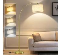 GyroVu Arc Floor Lamp for Living Room,Free Standing Lamp with Adjustable Lamp Head,3 Color Temperatures Tall Lamp with Foot Switch Arched Corner Lamp for Bedroom Office