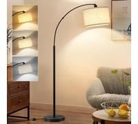 GyroVu Arc Floor Lamp for Living Room,Free Standing Lamp with Adjustable Lamp Head,3 Color Temperatures Tall Lamp with Foot Switch Arched Corner Lamp