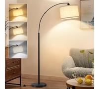 GyroVu Arc Floor Lamp for Living Room,Free Standing Lamp with Adjustable Lamp Head,3 Color Temperatures Tall Lamp with Foot Switch Arched Corner Lamp for Bedroom Office