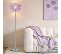 GyroVu Crystal Floor lamp,Modern Standing Lamp with On-Off Foot Switch,Tall Pole Floor Lamp with Double-Layer Lampshade for Living Room Bedroom Office(Bulb Included)