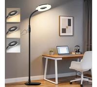 GyroVu Floor Lamp, LED Standing Reading Light for Living Room, Black