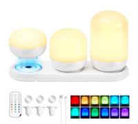 GyroVu Rechargeable Light Bulb - Battery Operated Bulb Set with Magnetic - 3 in 1 Charging Station & Remote Control, Wireless LED Bulb with 15 Colors for Wall Sconce Non-Hardwired