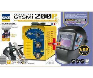 GYS Inverter Electrodes Welder Gysmi 200P 031579+ Welding Helmet LCD 9/13