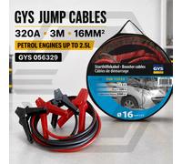 GYS Jump Leads Pro 3M 16 mm² 320A 2.5L Petrol - Heavy Duty Booster Cables 56329