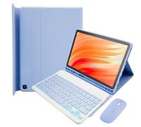 GYSDCAZ Keyboard Case for Amazon Kindle Fire HD 10&10 Plus (2021&2023) 10.1 inch, 7 Color Rainbow Backlight Detachable Bluetooth Keyboard with Mouse (Purple2)