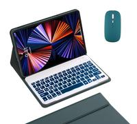 GYSDCAZ Keyboard Case for Redmi pad SE 11 inch, Detachable Backlit Wireless Keyboard with Magnetic Protective Cover, Mouse,Deep Green