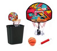 GYSH Trash Can Basketball Hoop,Clip On Any Bin or Behind The Door ! Mini Hoop with Backboard, Ball & Pump,Classroom, Office Toys for Adults, Great Birthday Gift Idea (Red)