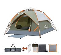 Gysrevi Camping Tent, 3 Man Instant Pop Up Tent Waterproof, Large Double Layer Automatic Dome Tent, Outdoor Backpacking Tents for Camping