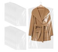GYSRXS 100 PCS Plastic Clothes Covers 60×100 CM Dry Cleaning Bags Disposable Clear Garment Bags for Clothes,Dress,Jackets,Shirt,Sweater,Coats,Gowns (Transparent)