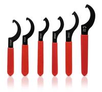 GYSRXS C Spanner Set 6 Pieces Coilover Wrench Made of High Carbon Steel Universal C Hook Wrench Coilover Spanner for Suspension System and Shock Adjustments(Red and Black)