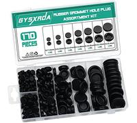 Gysxrda 170pc Rubber Grommet Kit Black Firewall Hole Plug Set 7 Sizes Electrical Wire Gasket Assortment for Car, Boat, Pump, Plumbing, Cable Wiring and Home Improvement Cord Wire Pipe Organization
