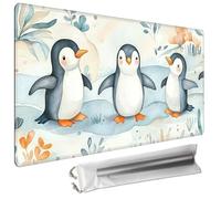 GYSYSQSH for MTG Playmat with Storage Bags Size 24x14 inches Non-Slip Rubber Backing Printing & Stitched Edges Ideal for Card Game Enthusiasts TCG Playmat Mouse Pad Desk Mats, Cute Penguins