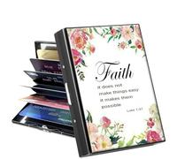 GYSYSQSH Metal Wallet for Women Men Girls, RFID Blocking Slim Aluminum Credit Card Holder, 1-37 Bible Verse Christian, Credit Card Holder, Minimalist