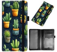 GYSYZJDH Checkbook Cover for Men & Women, Slim PU Leather Checkbook Holder Wallet with RFID Blocking, Stylish and Durable, Various Cacti, Checkbook Cover
