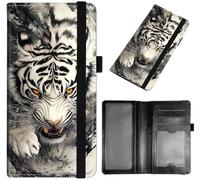GYSYZJDH Checkbook Cover for Men & Women, Slim PU Leather Checkbook Holder Wallet with RFID Blocking, Stylish and Durable, Fierce White Tiger, Checkbook Cover