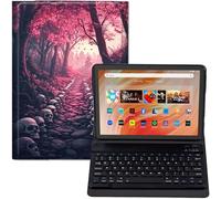GYSYZJDH for Amazon Fire HD 10 Tablet Case with Keyboard (13th/11th Gen, 2023/2021, 10.1 Inch) - PU Leather Stand Cover, Detachable Bluetooth Keyboard, Protective Skulls Leading Design