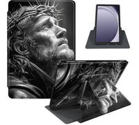 GYSYZJDH for Samsung Galaxy Tab A9 8.7-Inch 2023 Case, 360° Rotating PU Leather Stand Cover with Auto Sleep/Wake, Shockproof TPU Backl, Jesus Christ