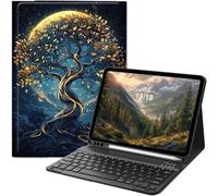 GYSYZJDH Keyboard Case for iPad 11th (A16, 2025) and iPad 10th Generation 10.9 inch (2022), Slim Folio Cover with Detachable Bluetooth Keyboard & Kickstand, Protective Tree of The Universe Design