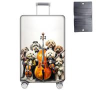 GYSYZJDH Luggage Cover Protector for 19-20 Inch Suitcases, TSA Approved Elastic Travel Suitcase Covers, Anti-Scratch Washable Luggage Sleeve for Carry On & Checked Bags, Group of Dogs, M (for 26-28