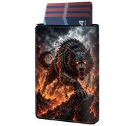 GYSYZJDH Wallet for Men, RFID Blocking Pop-Up Card Holder, Fantasy Hellhound Monster, 2.75 x 3.93 x 0.8 in, Fantasy Hellhound Monster Print
