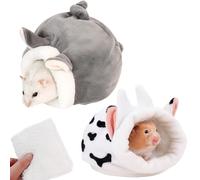 GYTFOG 2 Pieces Hamster Bed,Mini Hamster Cotton Nest,Over Winter Sleeping Bags,Warm Sleeping Nests for Winter, Soft Small Animal Bed for Guinea Pigs, Hedgehog, Gerbil and Small Pets