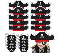 GYTFOG 20 Pcs Pirate Hat and Pirate Eye Patch Set, Kids Pirate Hat, Pirate Accessories Kids for Halloween Decoration Pirates Theme Party Cosplay Masquerade Accessorie