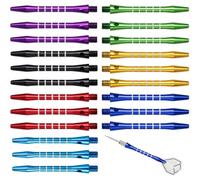 GYTFOG 21 Pack Aluminum Alloy Dart Shafts, Dart Stems, Assorted Dart Accessories Kit, 2BA Threaded Metal Medium Dart Shafts, Compatible with Standard Darts