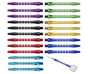 GYTFOG 21 Pack Aluminum Alloy Dart Shafts, Dart Stems, Assorted Dart Accessories Kit, 2BA Threaded Metal Medium Dart Shafts, Compatible with Standard Darts