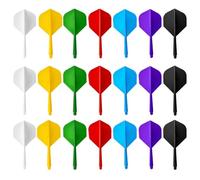 GYTFOG 21PCS KFlex Dart Flights, Integrated Dart Flights and Stems, Thread One-Piece Darts Accessories, Darts Flights and Stems for Regular Use, Seven Colors, 1.38 X 2.76 Inches